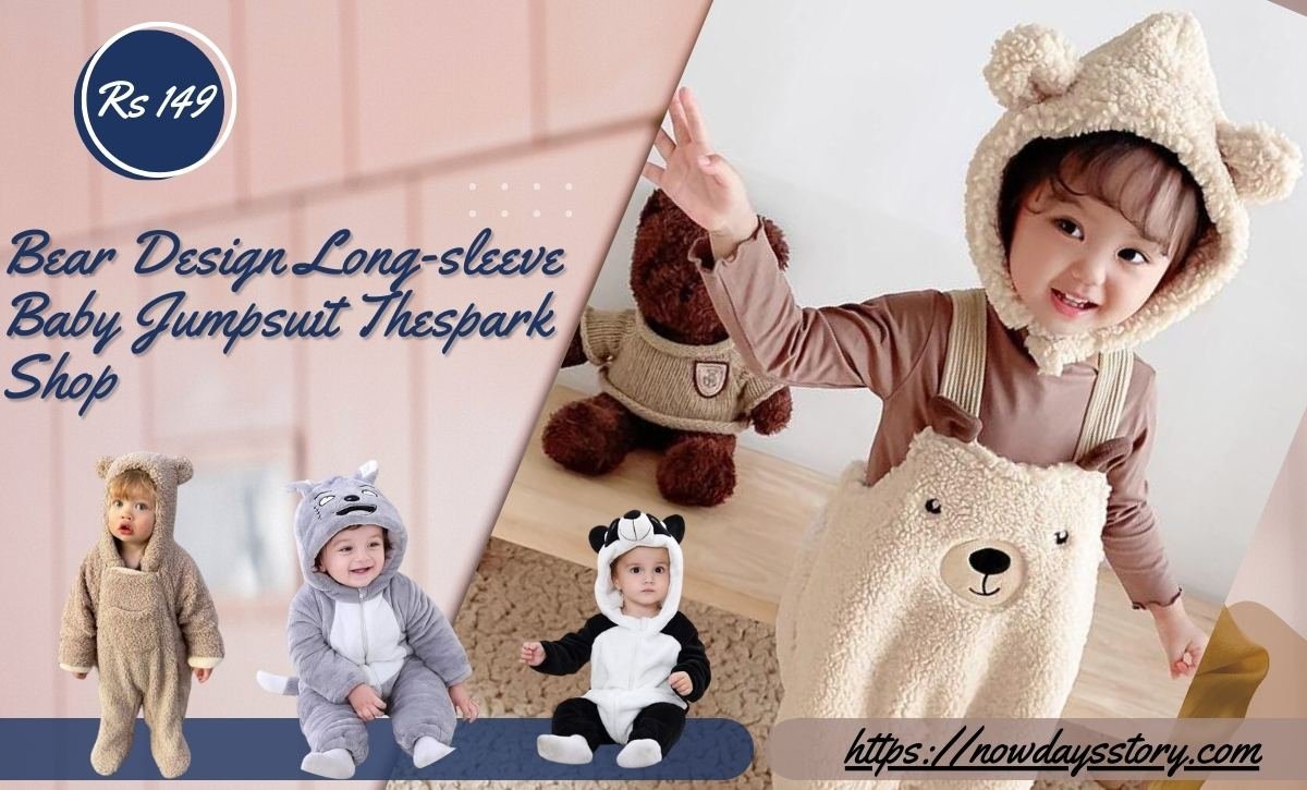 Rs 149 Bear Design Long-sleeve Baby Jumpsuit Thespark Shop